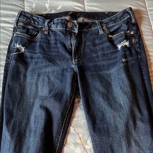 Silver Jeans Dark Blue Distressed Skinny Jeans